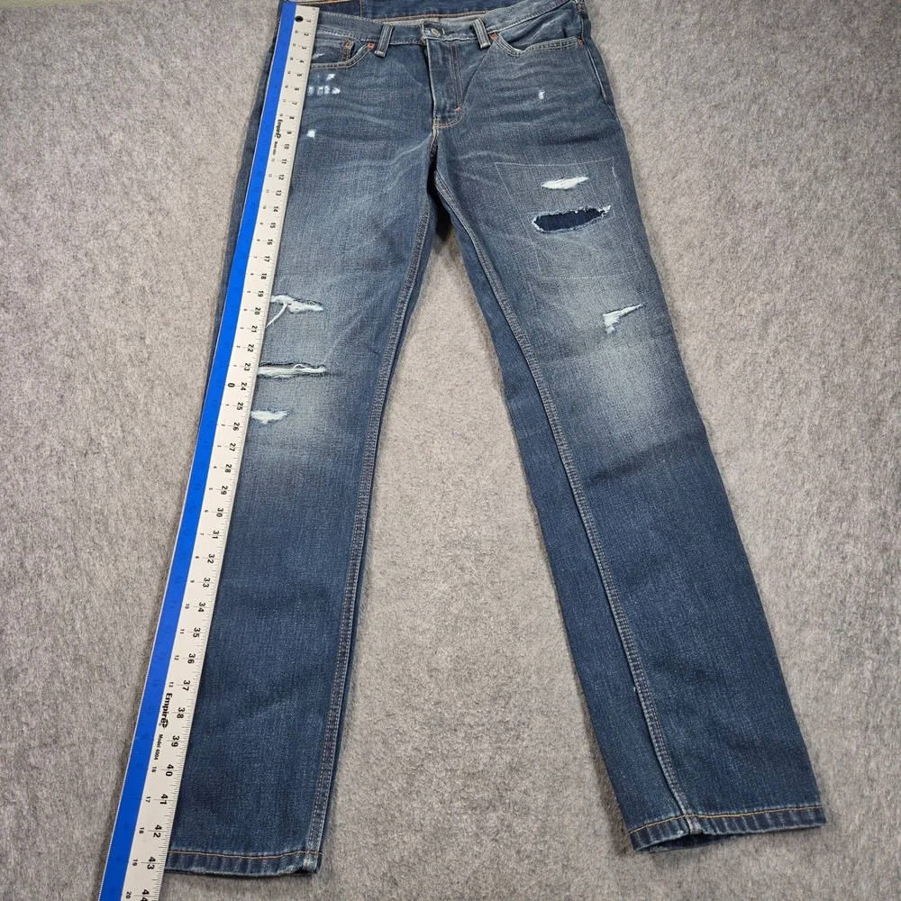 Levis 511 Jeans Mens W33 L32 Blue Slim Fit Distressed Medium Wash 04511-2305